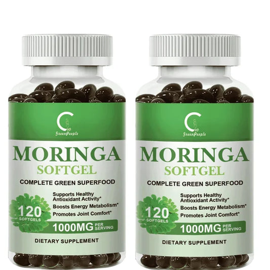 (2 PACK) Moringa Capsules 1000MG | Boosts Energy Metabolism & Heart Support | 240 Capsules - GPGP GREENPEOPLE