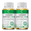 (2 Pack)Omega 3-6-9 Vegan Formula - 5 in 1 Scientifically Formulated Plant-Based Omega 3 6 9 Essential Fatty Acids - 240 Softgels Total