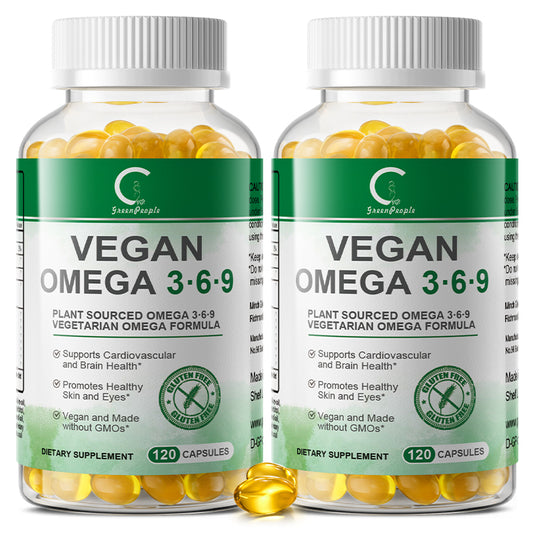 (2 Pack)Omega 3-6-9 Vegan Formula - 5 in 1 Scientifically Formulated Plant-Based Omega 3 6 9 Essential Fatty Acids - 240 Softgels Total
