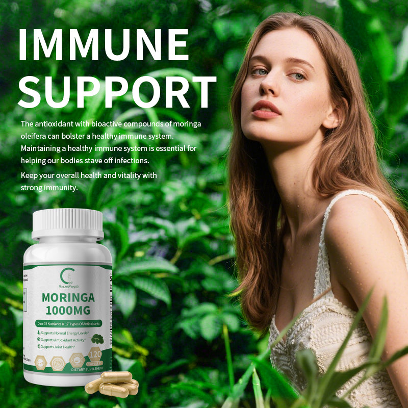 Moringa Capsules - Moringa Powder - Moringa Supplement - Support Energy, Skin, Immune & Antioxidants - 120 Pills