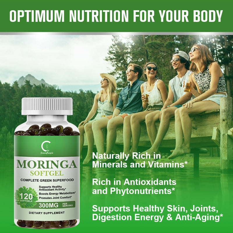 Moringa Capsules 1000MG | Boosts Energy Metabolism & Heart Support | 120 Capsules