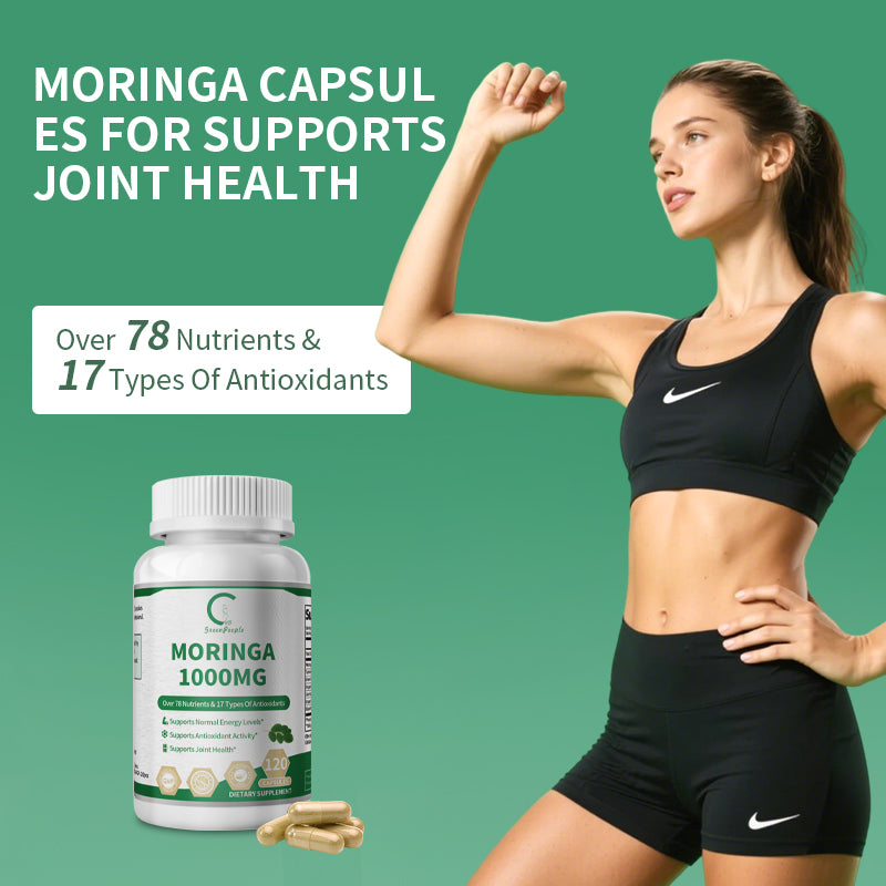Moringa Capsules - Moringa Powder - Moringa Supplement - Support Energy, Skin, Immune & Antioxidants - 120 Pills