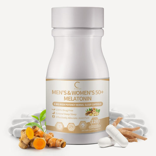 Bottle of Ultra-High Strength Melatonin Supplement with L-Theanine and Turmeric