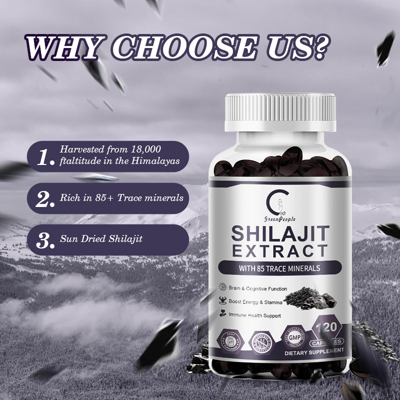 Shilajit Pure Himalayan Capsules 2000mg Support Enhanced Energy and Immune with Fulvic Acid & Trace Minerals for Men & Women