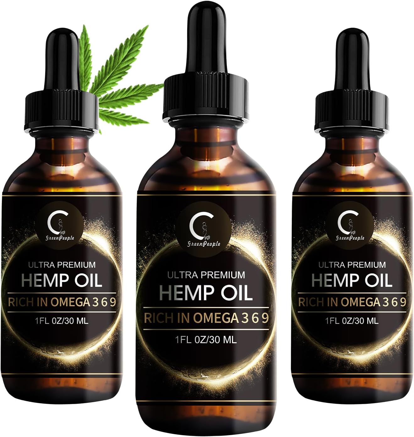 (2Pack) GPGP GreenPeople Natural Hemp Oil Extract 12,000,000MG, Immune System Support, Focus Calm, Stress, Mood, Rich in Omega 3&6&9 Fatty Acids drop, 2 fl.oz. - GPGP GREENPEOPLE