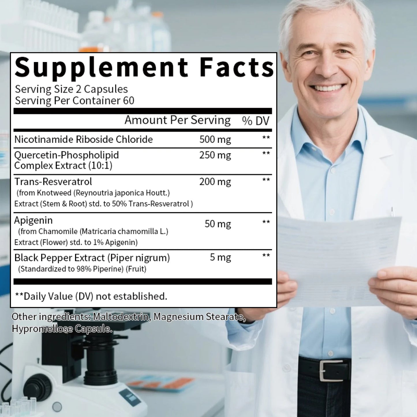 NAD+ Nicotinamide Riboside Supplement, Resveratrol Boosting Supplement,90 Capsule - GPGP GREENPEOPLE