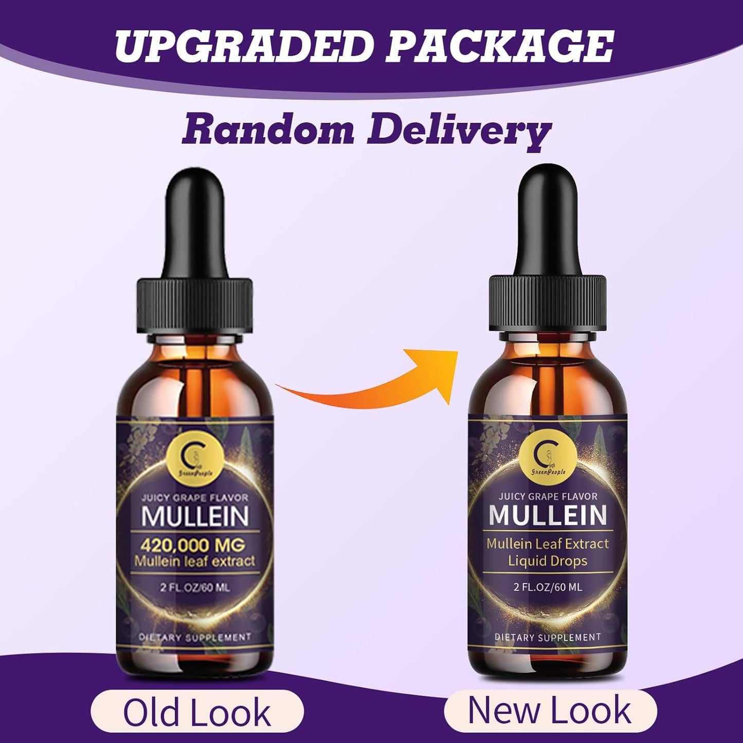 Natural Mullein Leaf Extract Drops for Lung Cleanse & Detox Support for Respiratory, Immune, Digestive System,Grape Flavor, 2 FL OZ