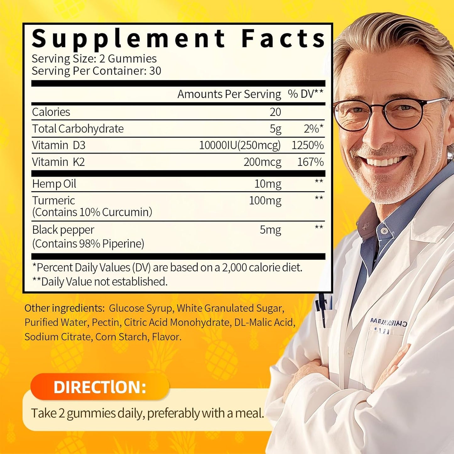 2 packs GPGP GreenPeople Vitamin D3K2 Gummies with Turmeric - GPGP GREENPEOPLE