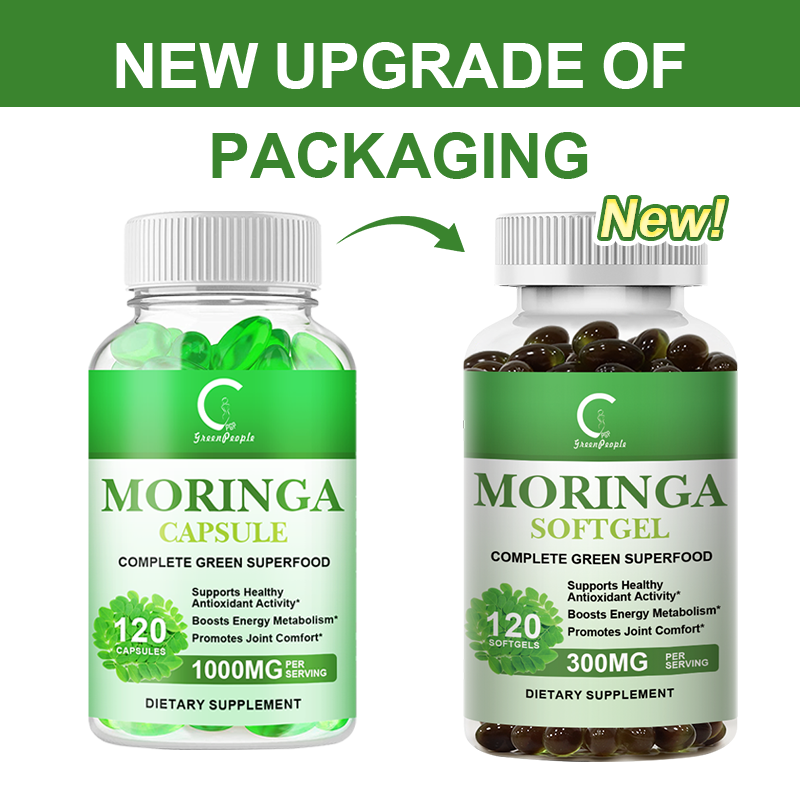 Moringa Capsules 1000MG | Boosts Energy Metabolism & Heart Support | 120 Capsules - GPGP GREENPEOPLE