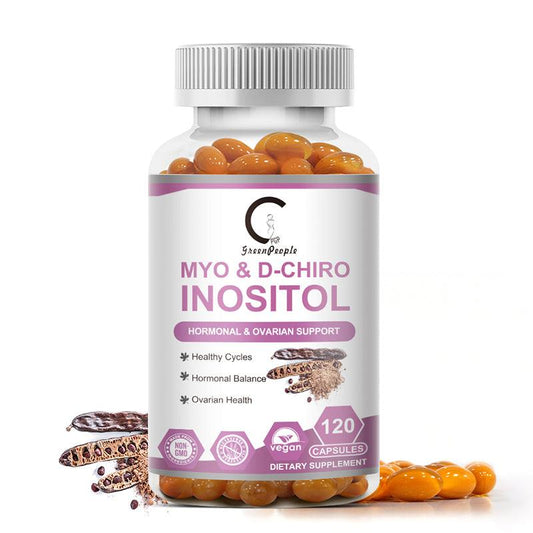 Myo-Inositol and D-Chiro Inositol Softgels Capsules with Folate and Vitamin D(120 Pcs) - GPGP GREENPEOPLE