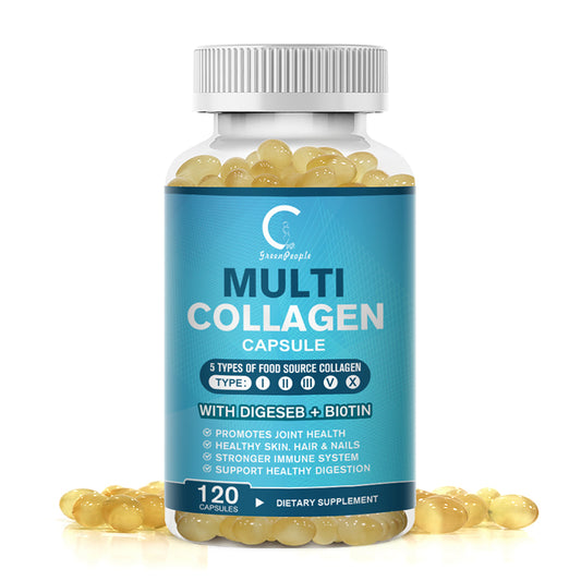 GPGP GreenPeople Vitamin C, Hyaluronic Acid, Biotin, Gluten Free Collagen Capsules-120CT - GPGP GREENPEOPLE