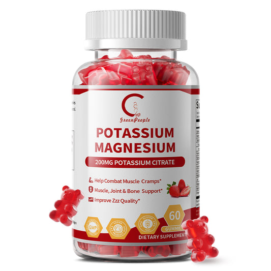 Potassium Magnesium Gummies, Chewable Gummy Potassium Magnesium Supplements for Leg & Muscle, 60 Gummies - GPGP GREENPEOPLE