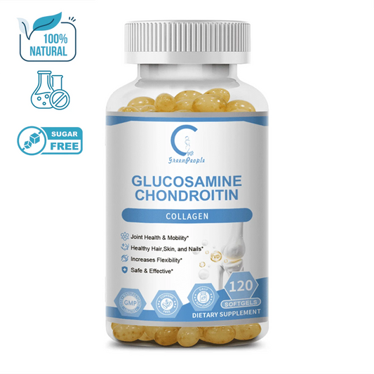 Glucosamine Chondroitin with MSM & Collagen, Supports Joint & Cartilage Health Supplement, High Absorption, Non-GMO & Vegan, 120 Capsules - Greenpeople - GPGP GREENPEOPLE