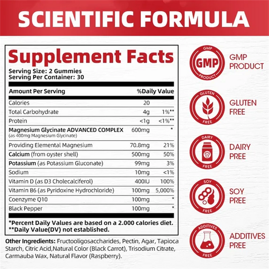 (2 Pack) GPGP Magnesium Glycinate Gummies 400mg Complex - Magnesium Supplement with Potassium, Vitamin D3, B6 - Supports Relaxation, Sleep & Bone Health - 120 Raspberry Gummies