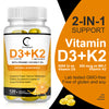 (2 PACK) Vitamin D3+K2 Capsules, Vitamin D3 5000 IU and Vitamin K MK7 200mcg | 240 Capsules