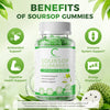 Soursop Graviola Gummies, Organic Soursop Leaves and Seeds Extract with Vitamin C, Zinc, Digestive, Immune Support and Antioxidant Properties, 60 Gummies