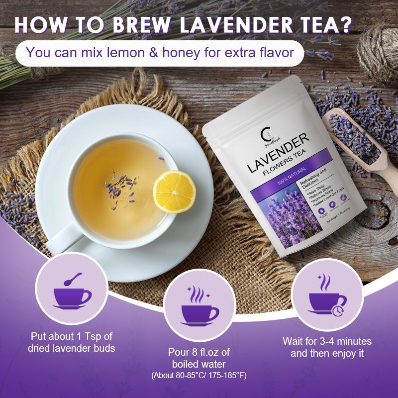 Organic Lavender Flowers Tea Support Calming and Stress Relief