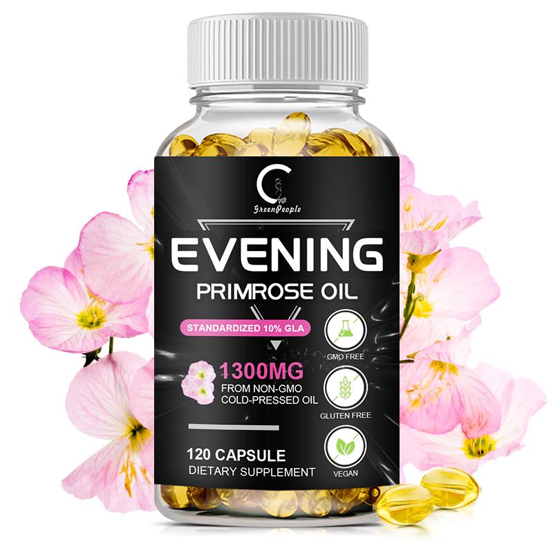 GPGP GreenPeople Evening Primrose Oil (1300mg) with Naturally Occurring GLA (Gamma-Linolenic Acid) Whitening, Anti-wrinkle, Anti-Aging, Skin Nutritional Supplements