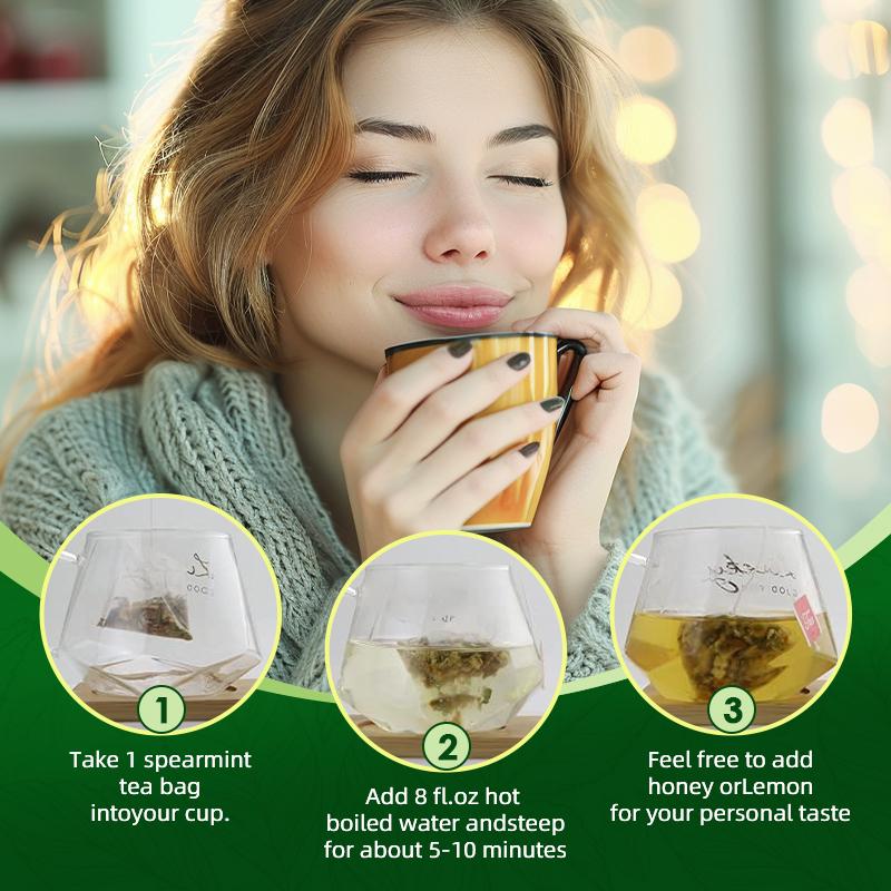 Spearmint Herbal Tea for Digestive Health & Stress Relief Clean Breath Refreshing