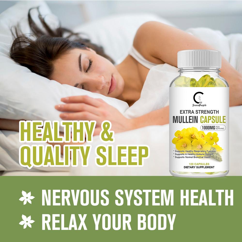 GPGP Greenpeople Mullein Leaf Capsules Support Respiratory System Health Lung Cleansing And Detoxification