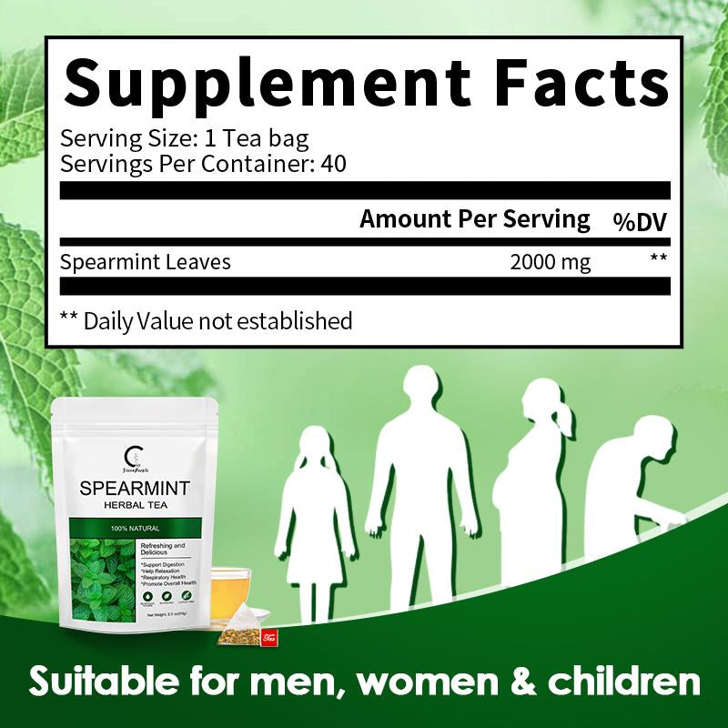 Spearmint Herbal Tea for Digestive Health & Stress Relief Clean Breath Refreshing