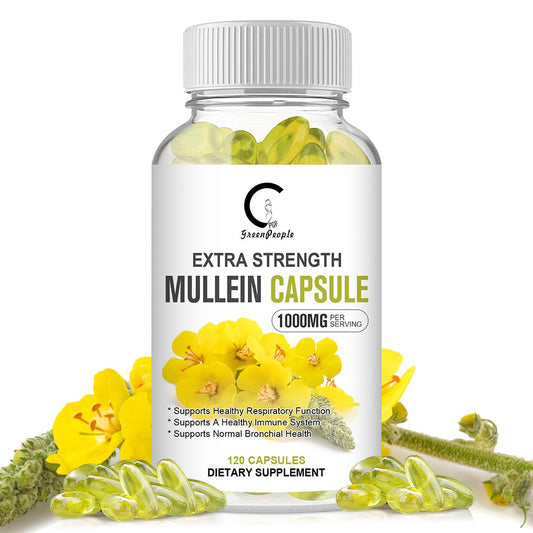 GPGP Greenpeople Mullein Leaf Capsules Support Respiratory System Health Lung Cleansing And Detoxification - GPGP GREENPEOPLE