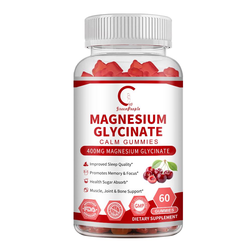 Magnesium Glycinate Gummies Vitamin D3 Coq10 60Pcs Combat Muscle Crampst Sleep Quality Muscle Bone Support Blood Sugar Levels
