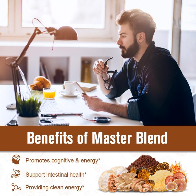 Instant Organic Edible Mushroom Coffee Powder Supplement for Energy, Focus, Immune Support - GPGP GREENPEOPLE