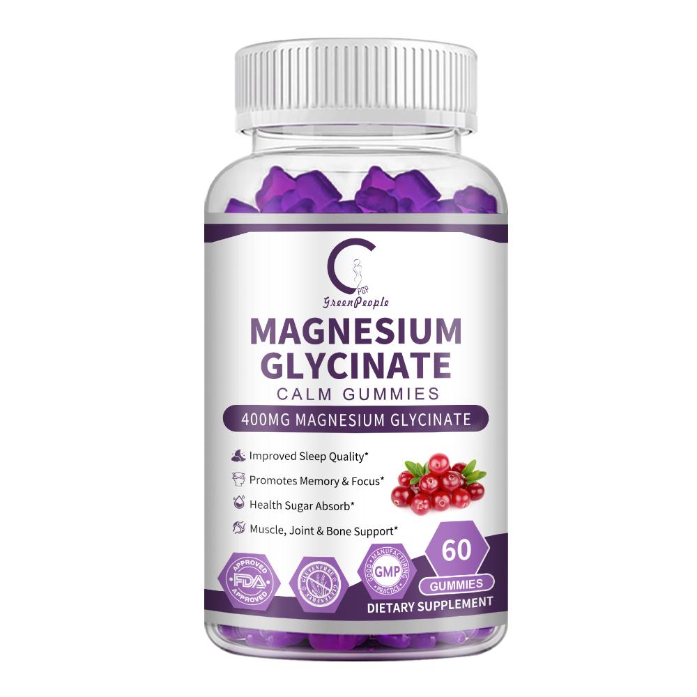 Magnesium Glycinate Gummies with Vitamin Coenzyme Q10 Support Better Sleep Muscle Bone Brain Health Supplement