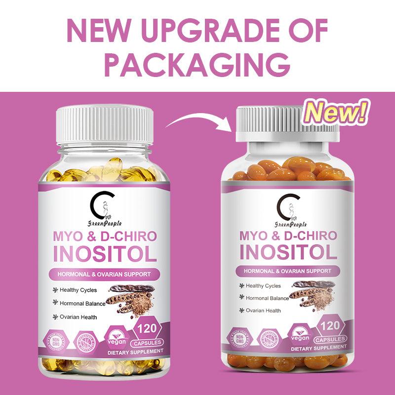 Myo-Inositol and D-Chiro Inositol Softgels Capsules with Folate and Vitamin D（120 Pcs） - GPGP GREENPEOPLE