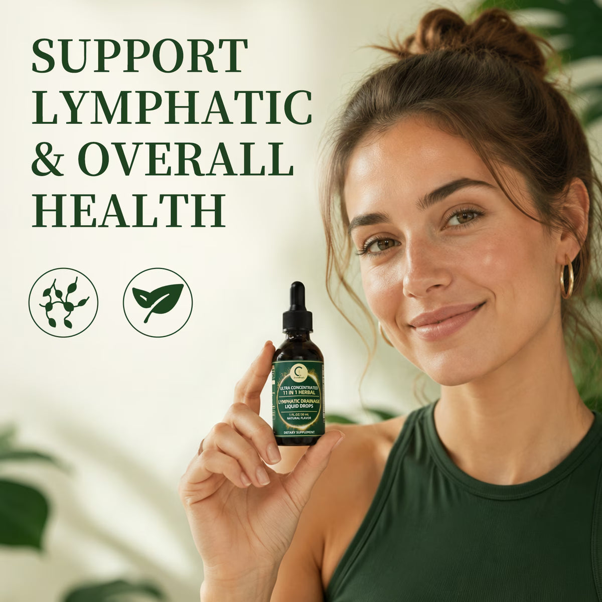 Lymphatic Support Drops, Lymphatic Cleanse Immune Support Supplement, Lymphatic Support with Echinacea & Elderberry, 30 Servings