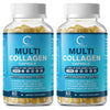 (2 PACK) Multi Collagen Capsules with Biotin & Vitamin C - 5 Types (I, II, III, V, X) - 120 Capsules - GPGP GREENPEOPLE