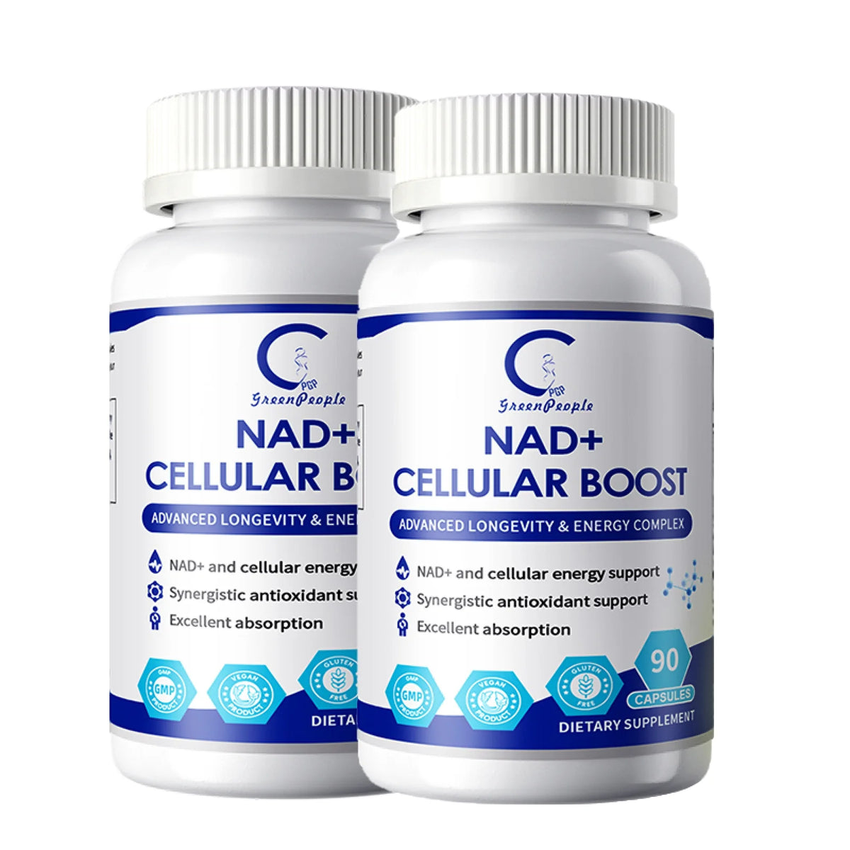 (2 Pack)NAD+ Nicotinamide Riboside Supplement, Resveratrol Boosting Supplement,90 Capsule - GPGP GREENPEOPLE