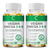 (2 Pack) Omega 3 6 9 Vegan Capsules | 5 in 1 Essential Fatty Acid Complex | Non-GMO, Orange Flavor - 240 Count