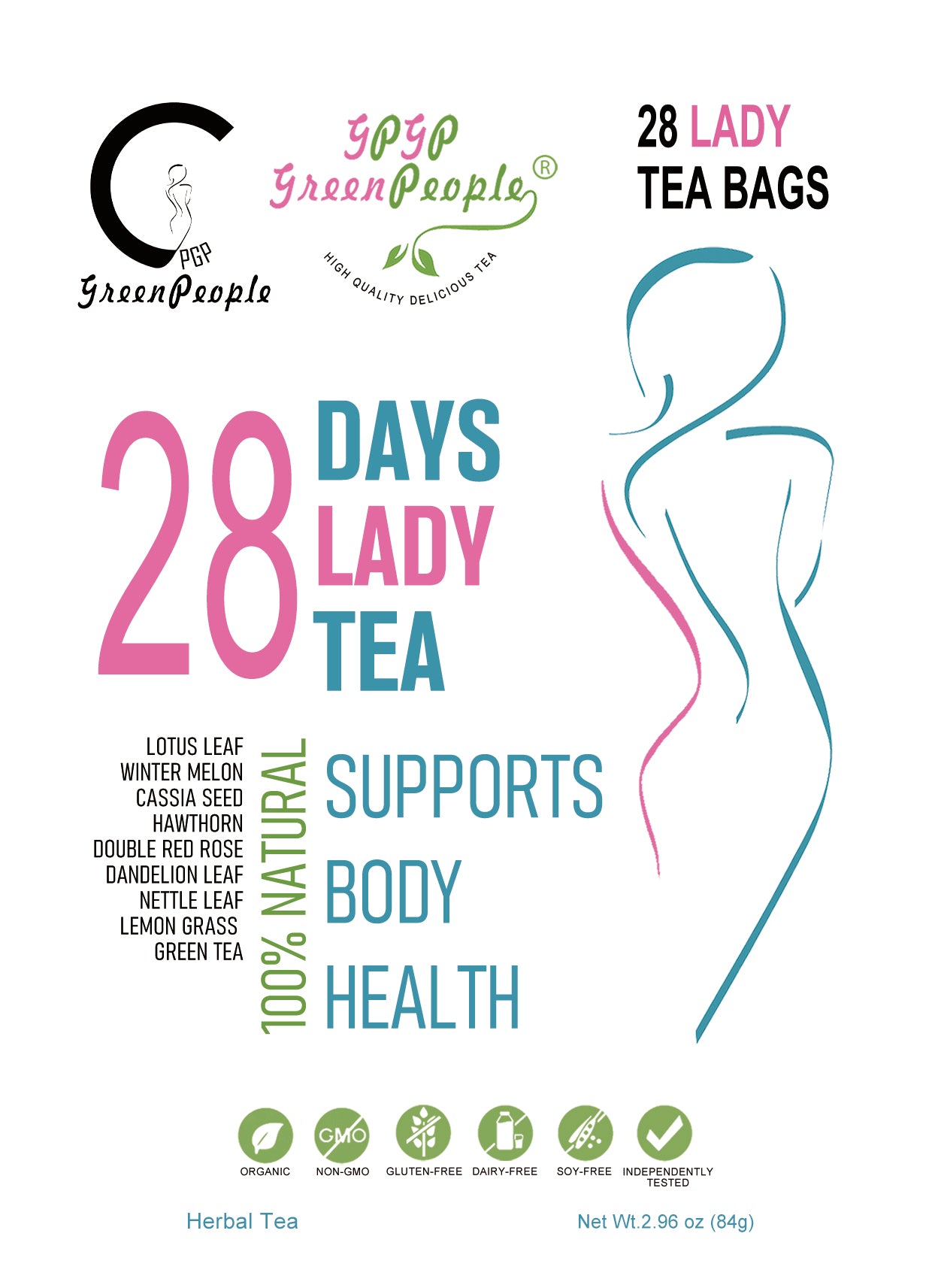 Skinny Boost 28 Day Detox Tea - Herbal Detox with Green Tea for Weight, Metabolism, Energy, Bloating