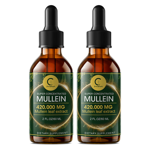 Mullein Drops for Lung Detox - Powerful Mullein Leaf Extract for Immune Support,Detox & Respiratory Support - Herbal Supplements - 60ml 2 Oz (2 Pack) - GPGP GREENPEOPLE