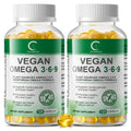 (2 Pack)Omega 3-6-9 Vegan Formula - 5 in 1 Scientifically Formulated Plant-Based Omega 3 6 9 Essential Fatty Acids - 240 Softgels Total - GPGP GREENPEOPLE