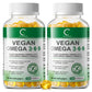 (2 Pack)Omega 3-6-9 Vegan Formula - 5 in 1 Scientifically Formulated Plant-Based Omega 3 6 9 Essential Fatty Acids - 240 Softgels Total - GPGP GREENPEOPLE
