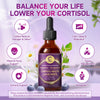 Cortisol Supplement Liquid Drops for Women & Men, Support Mood,Focus, Sleep, Blueberry Flavour, 2 FL oz - GPGP GREENPEOPLE