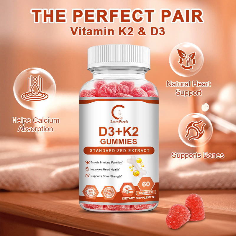 D3K2 Gummies Vitamin Supplement 60 Counts - GPGP GREENPEOPLE