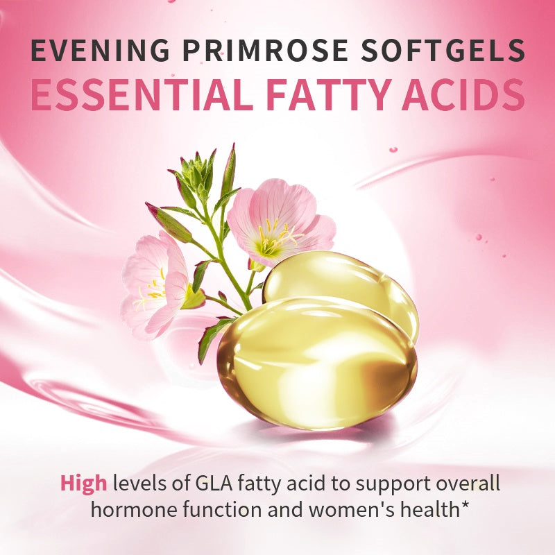 GPGP GreenPeople Evening Primrose Oil Supplements (1300mg) with Naturally Occurring GLA (Gamma-Linolenic Acid) for Face, Skin & Hair, 120 Softgels