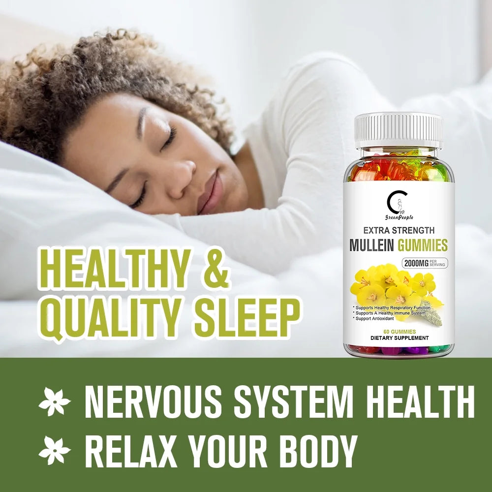 GPGP Mullein Leaf Gummies 2000mg, Respiratory System Health Support,Lung Cleansing & Detox, 60 Count - GPGP GREENPEOPLE