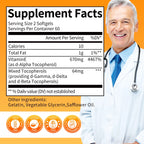 Vitamin E Capsules,1000 IU Mixed Tocopherols, Antioxidant Protection & Immunity Boost Supplement, 120 Softgels - GPGP GREENPEOPLE