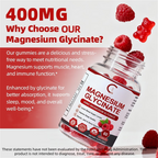 (2 Pack) GPGP Magnesium Glycinate Gummies 400mg Complex - Magnesium Supplement with Potassium, Vitamin D3, B6 - Supports Relaxation, Sleep & Bone Health - 120 Raspberry Gummies - GPGP GREENPEOPLE