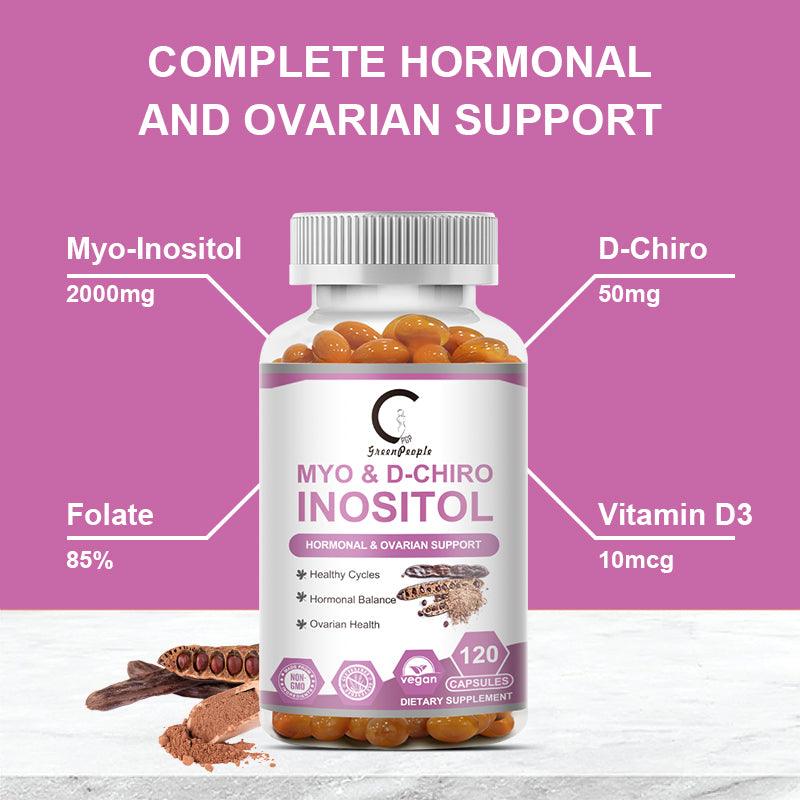 Myo-Inositol and D-Chiro Inositol Softgels Capsules with Folate and Vitamin D（120 Pcs） - GPGP GREENPEOPLE