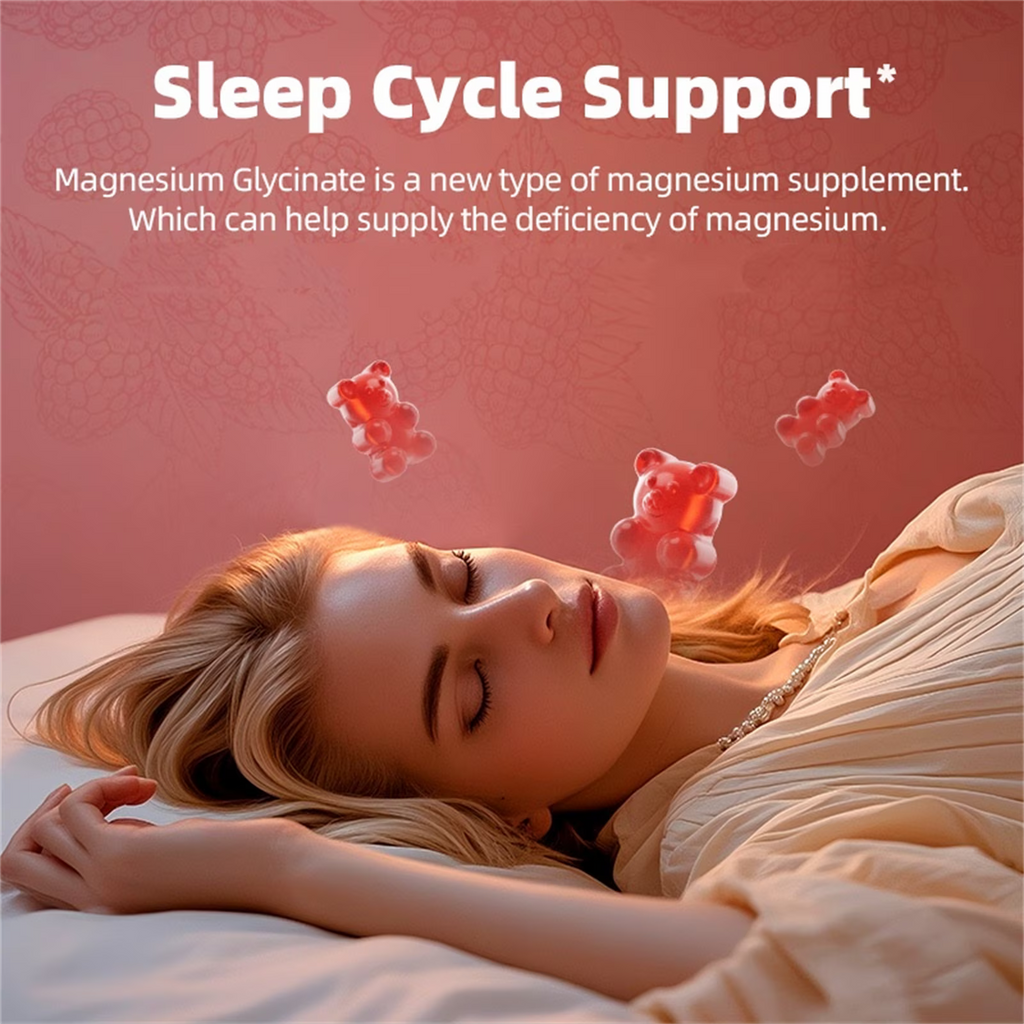 (2 Pack) GPGP Magnesium Glycinate Gummies 400mg Complex - Magnesium Supplement with Potassium, Vitamin D3, B6 - Supports Relaxation, Sleep & Bone Health - 120 Raspberry Gummies - GPGP GREENPEOPLE