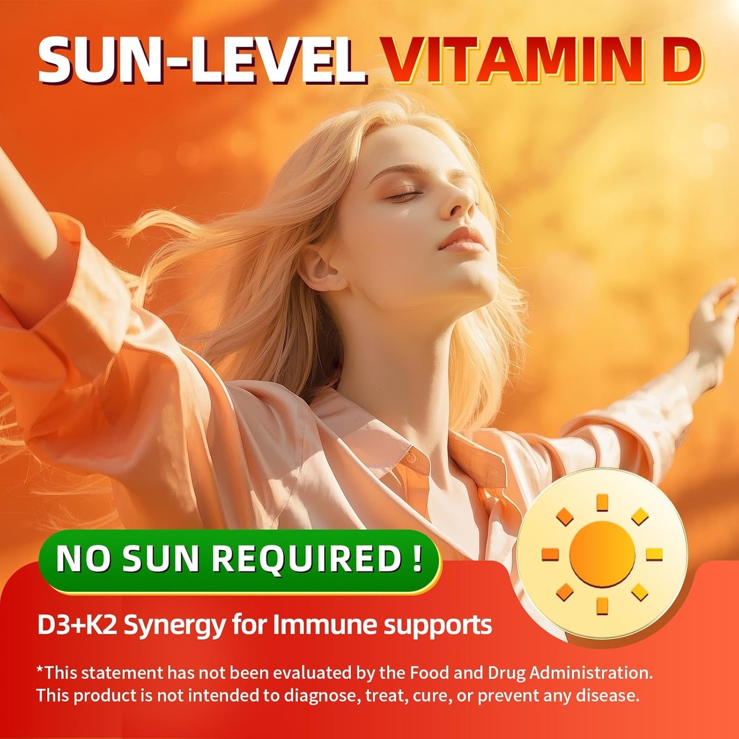 Vitamin D3 K2 Drops with MCT Oil 10000 IU - Maximum Strength Vitamin D Liquid for Faster Absorption and Immune Support (Strawberry)