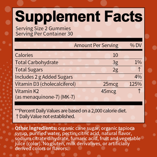 D3 K2 Vitamin Gummy 2 Packs
