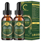 (2 Pack) Mullein Drops for Lungs - 14000mg Mullein Leaf Extract for Lung Detox & Cleanse, Support for Respiratory, Immune, Digestive System, Natural Mullein Liquid Tincture, Non-GMO, 4 FL OZ - GPGP GREENPEOPLE