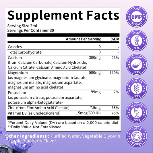 Potassium Magnesium Liquid Drop, for Leg Cramps & Bone & Energy & Immune Support - 2 Fl oz - GPGP GREENPEOPLE